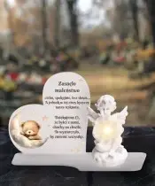 Duży Znicz Premium XL Dla Dzieci Aniołek LED