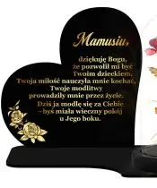 Duży Znicz Premium XL Serce Wieczna Róża LED