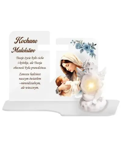 Duży Znicz Premium XL Dla Dzieci Matka Boska LED
