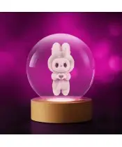 Kryształowa Kulka 3D Labubu Serce