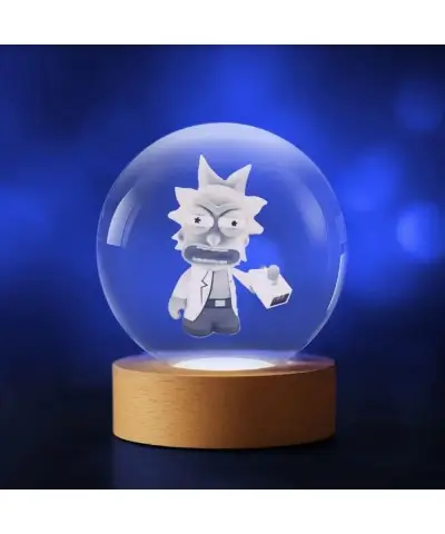 Kryształowa Kulka 3D Zdenerwowany Rick i Morty