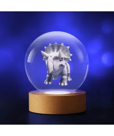 Kryształowa Kulka 3D Triceratops