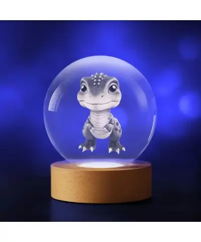 Kryształowa Kulka 3D Uroczy Dinozaur