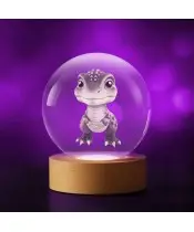 Kryształowa Kulka 3D Uroczy Dinozaur