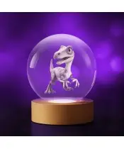 Kryształowa Kulka 3D Dinozaur Velociraptor