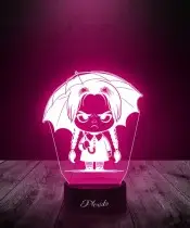 Lampka LED 3D Plexido Wednesday Addams z Parasolem