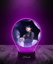 Lampka LED 3D Plexido z Nadrukiem Wednesday z Parasolem