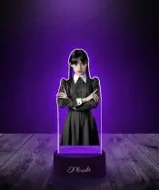 Lampka LED 3D Plexido z Nadrukiem Wednesday Addams Serial