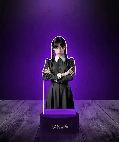 Lampka LED 3D Plexido z Nadrukiem Wednesday Addams Serial