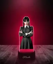 Lampka LED 3D Plexido z Nadrukiem Wednesday Addams Serial