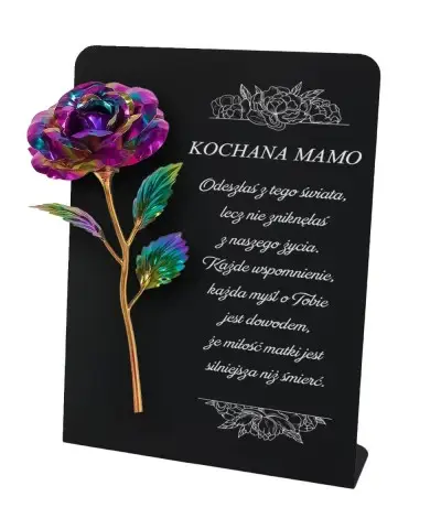 Premium Statuetka 28 cm Na Cmentarz Grób Wieczna Róża Multikolor