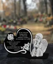 Znicz Premium Statuetka Led Figurka Anioł Gipsowy Na Cmentarz Grób