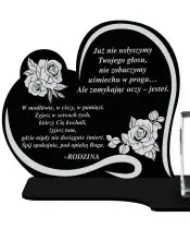 Znicz Premium Statuetka Serce Kryształowe Zdjęcie 3D Na Grób