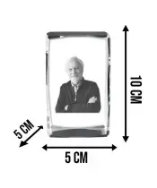 Znicz Premium Statuetka Serce Kryształowe Zdjęcie 3D Na Grób