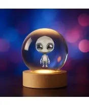 Kryształowa Kulka 3D Kosmita Ufoludek