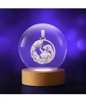 Kryształowa Kulka 3D Znak Zodiaku Wodnik