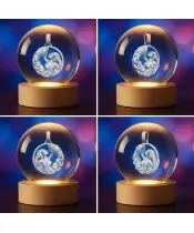Kryształowa Kulka 3D Znak Zodiaku Wodnik