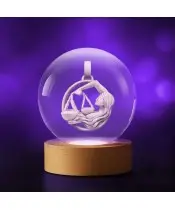 Kryształowa Kulka 3D Znak Zodiaku Waga