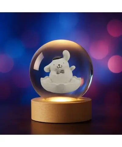 Kryształowa Kulka 3D Sanrio Pompompurin Hello Kitty