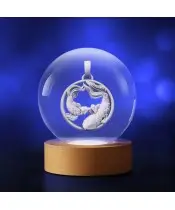 Kryształowa Kulka 3D Znak Zodiaku Ryby