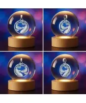 Kryształowa Kulka 3D Znak Zodiaku Ryby