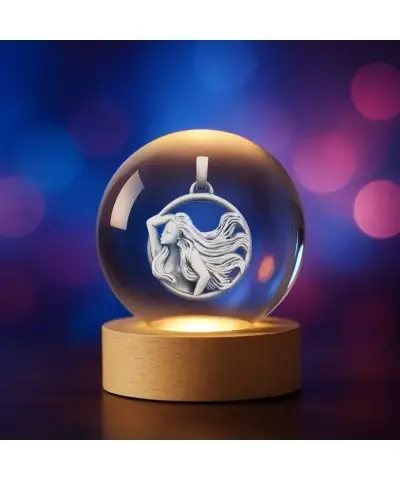 Kryształowa Kulka 3D Znak Zodiaku Panna