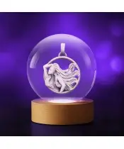 Kryształowa Kulka 3D Znak Zodiaku Panna