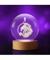 Kryształowa Kulka 3D Znak Zodiaku Lew