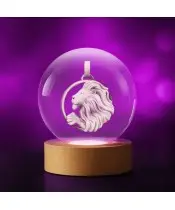 Kryształowa Kulka 3D Znak Zodiaku Lew