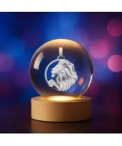 Kryształowa Kulka 3D Znak Zodiaku Lew