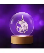 Kryształowa Kulka 3D Znak Zodiaku Byk