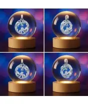 Kryształowa Kulka 3D Znak Zodiaku Bliźnięta