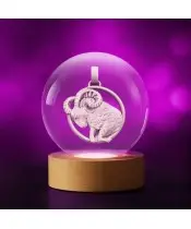 Kryształowa Kulka 3D Znak Zodiaku Baran