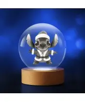 Kryształowa Kulka 3D Świąteczny Stich Mikołaj