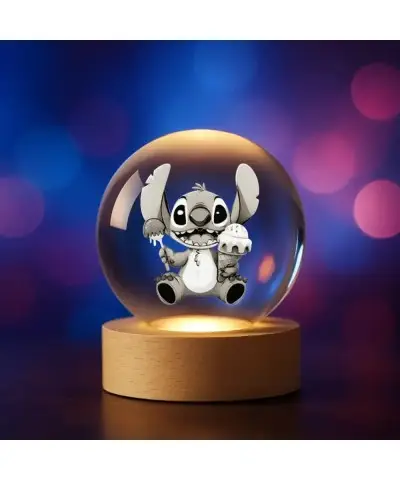 Kryształowa Kulka 3D Stich z Lodami
