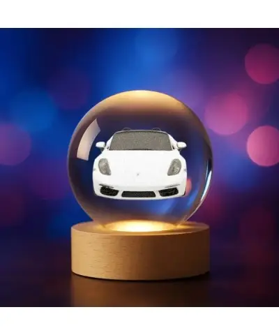 Kryształowa Kulka 3D Samochód Porsche 718