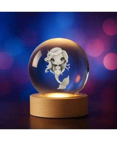 Kryształowa Kulka 3D Syrena Syrenka