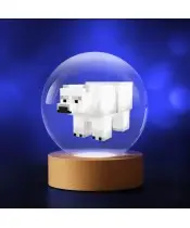 Kryształowa Kulka 3D Gra Minecraft Miś Polarny