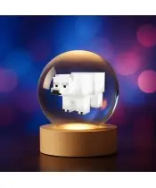 Kryształowa Kulka 3D Gra Minecraft Miś Polarny