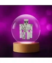 Kryształowa Kulka 3D Gra Minecraft Żelazny Golem