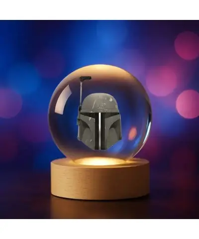 Kryształowa Kulka 3D Hełm Boba Fett Star Wars