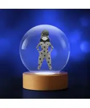 Kryształowa Kulka 3D Miraculum Biedronka i Czarny Kot