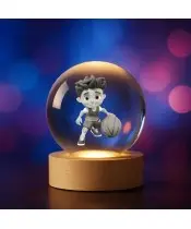 Kryształowa Kulka 3D Chłopak z Piłką Koszykówka