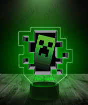 Lampka LED 3D Plexido z Nadrukiem Minecraft Creeper - 1