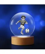 Kryształowa Kulka 3D Chłopak Piłkarz Piłka Nożna