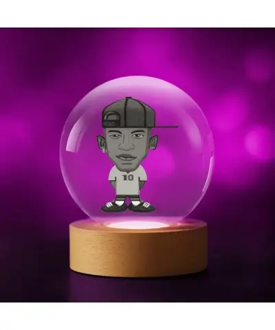 Kryształowa Kulka 3D Piłkarz Neymar w Czapce