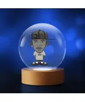 Kryształowa Kulka 3D Piłkarz Neymar w Czapce