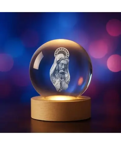 Kryształowa Kulka 3D Religijna Maryja w Modlitwie