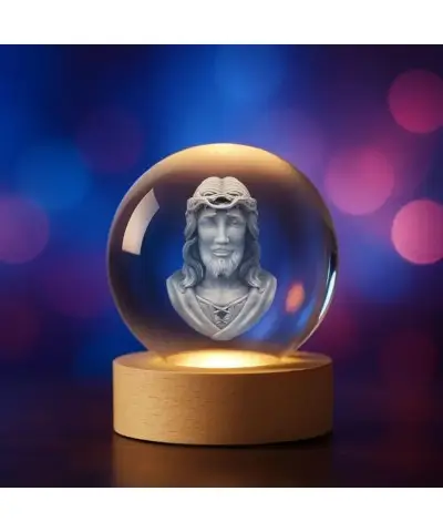 Kryształowa Kulka 3D Religijna Jezus w Koronie Cierniowej