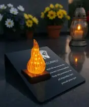 Znicz Statuetka Premium Lampka Led Płomień Na Grób Wszystkich Świętych